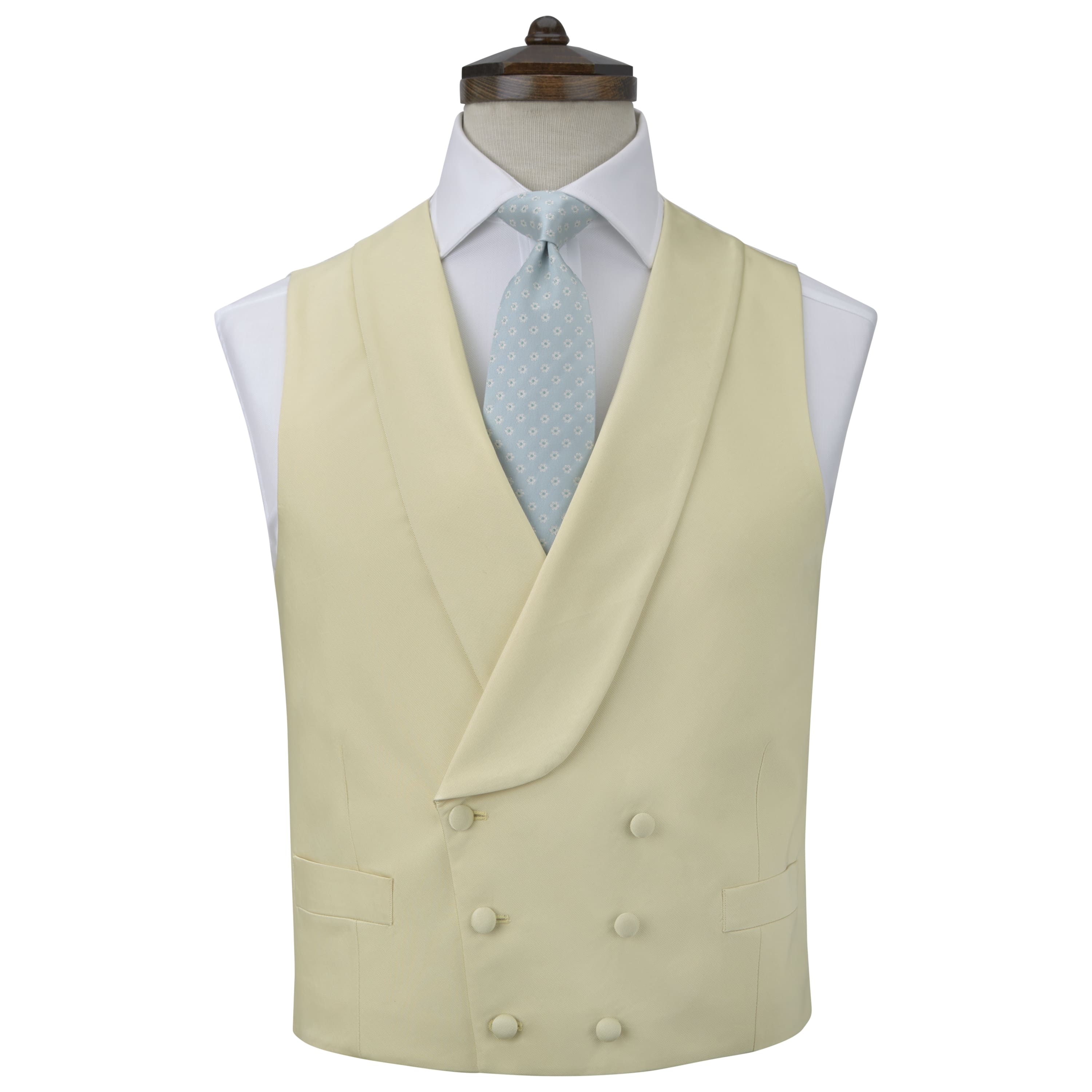 Premium Hudson Lemon Grosgrain Silk & Cotton Waistcoat for Men | Elegant Formal Vest for Weddings, Business & Special Occasions