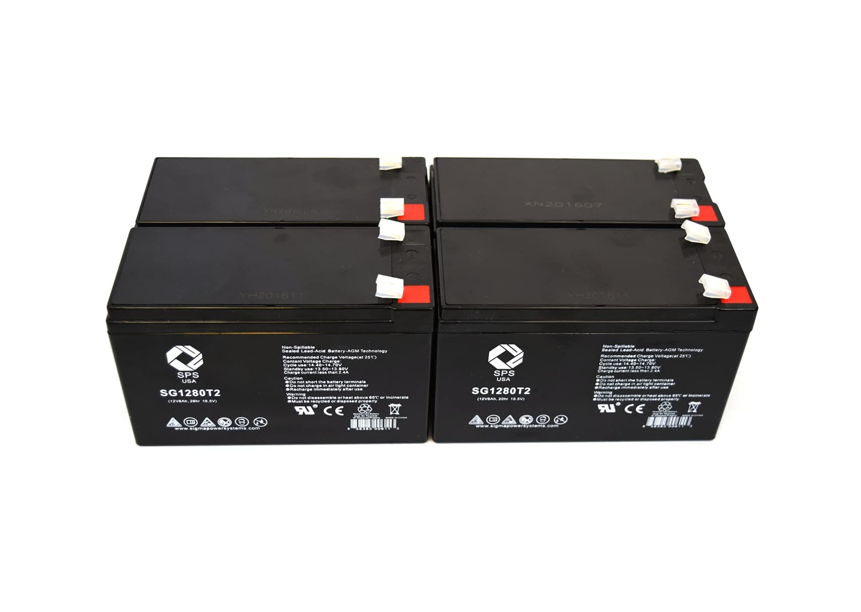 APC Back-UPS CS 500BLK 12V 8Ah Replacement Battery (4-Pack) - Compatible with UPS Systems for Home & Office Power Backup