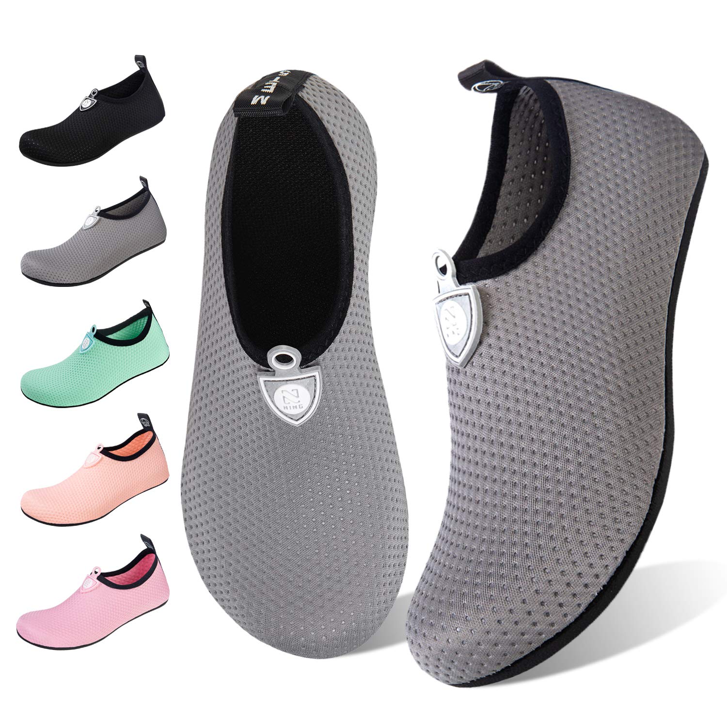 WateLves Water Shoes for Women & Men - Barefoot Quick-Dry Aqua Socks for Beach, Swim, Surf, Yoga & Exercise with Translucent Color Soles | Perfect for Water Sports, Pool Activities & Outdoor Adventures