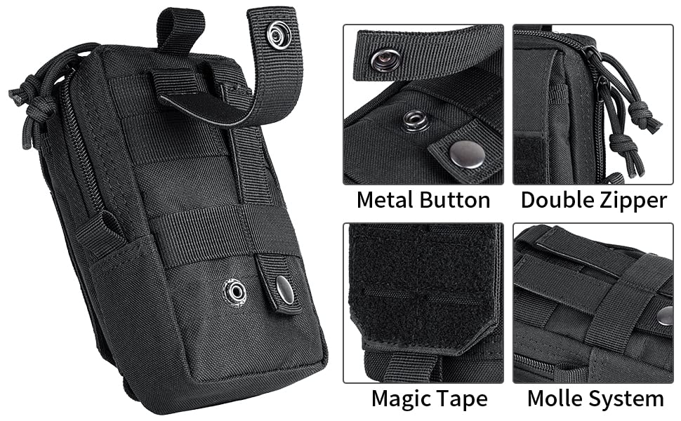 IronSeals Tactical MOLLE Waist Bag - Durable Phone Pouch for iPhone 16 Pro Max/16 Pro/15 Pro Max/14 Pro Max/13 Pro Max/12/11 Pro - Perfect for Hiking, Camping & Outdoor Adventures
