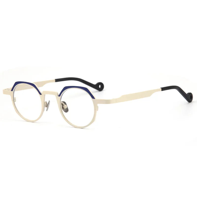 Unisex Full Rim Flat Top Round Titanium Eyeglasses 47759 - Lightweight Durable Frame for Men & Women - Perfect for Reading, Work, and Everyday Fashion
