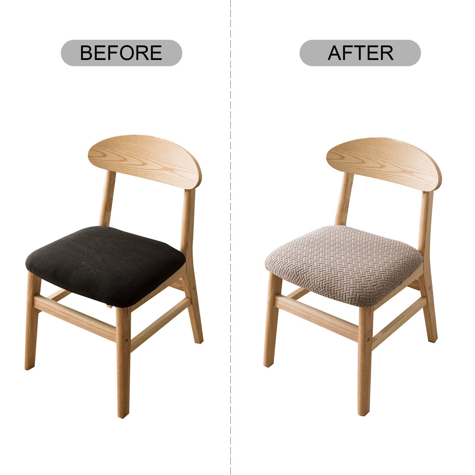 Genina Dining Chair Covers 2-Pack - Taupe for Kitchen & Home Decor
