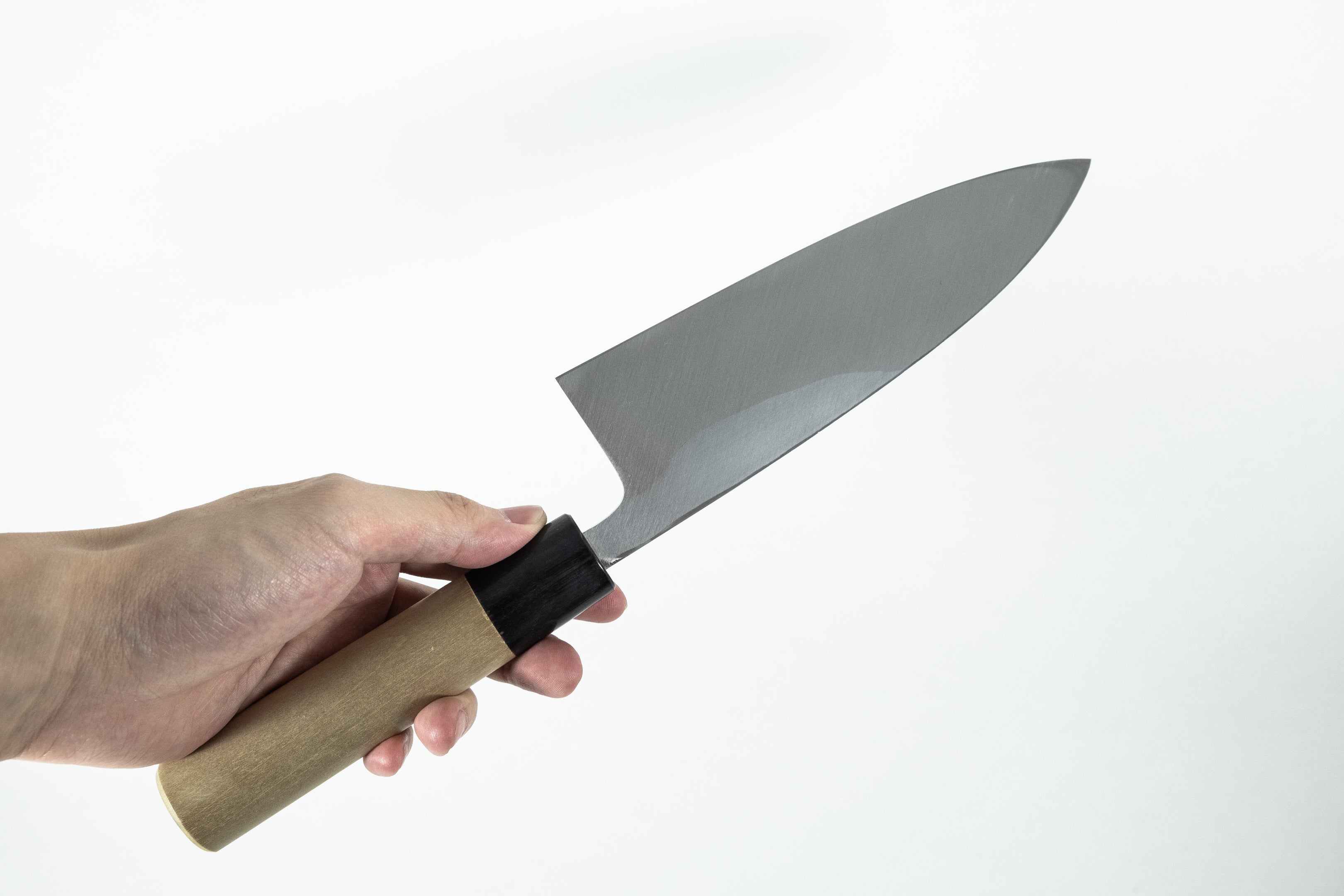 Hitohira Kikuchiyo Manzo White #3 Deba Knife 165mm - Japanese Chef Knife with Ho Wood D-Shaped Handle - Perfect for Sushi, Fish Filleting & Asian Cuisine