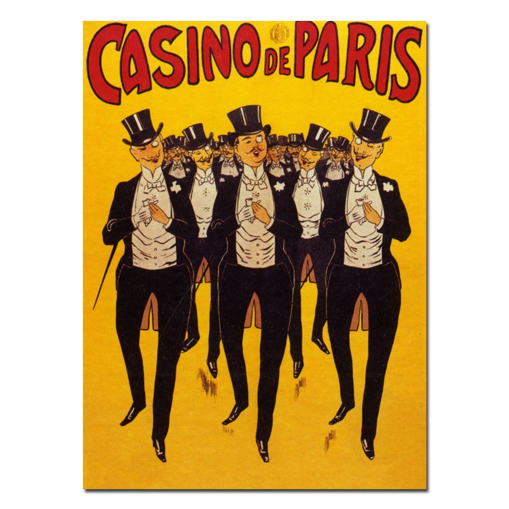 Trademark Art Casino de Paris Canvas Wall Art Print - 14x19 Inches - Vintage Parisian Casino Decor for Living Room, Bedroom & Office