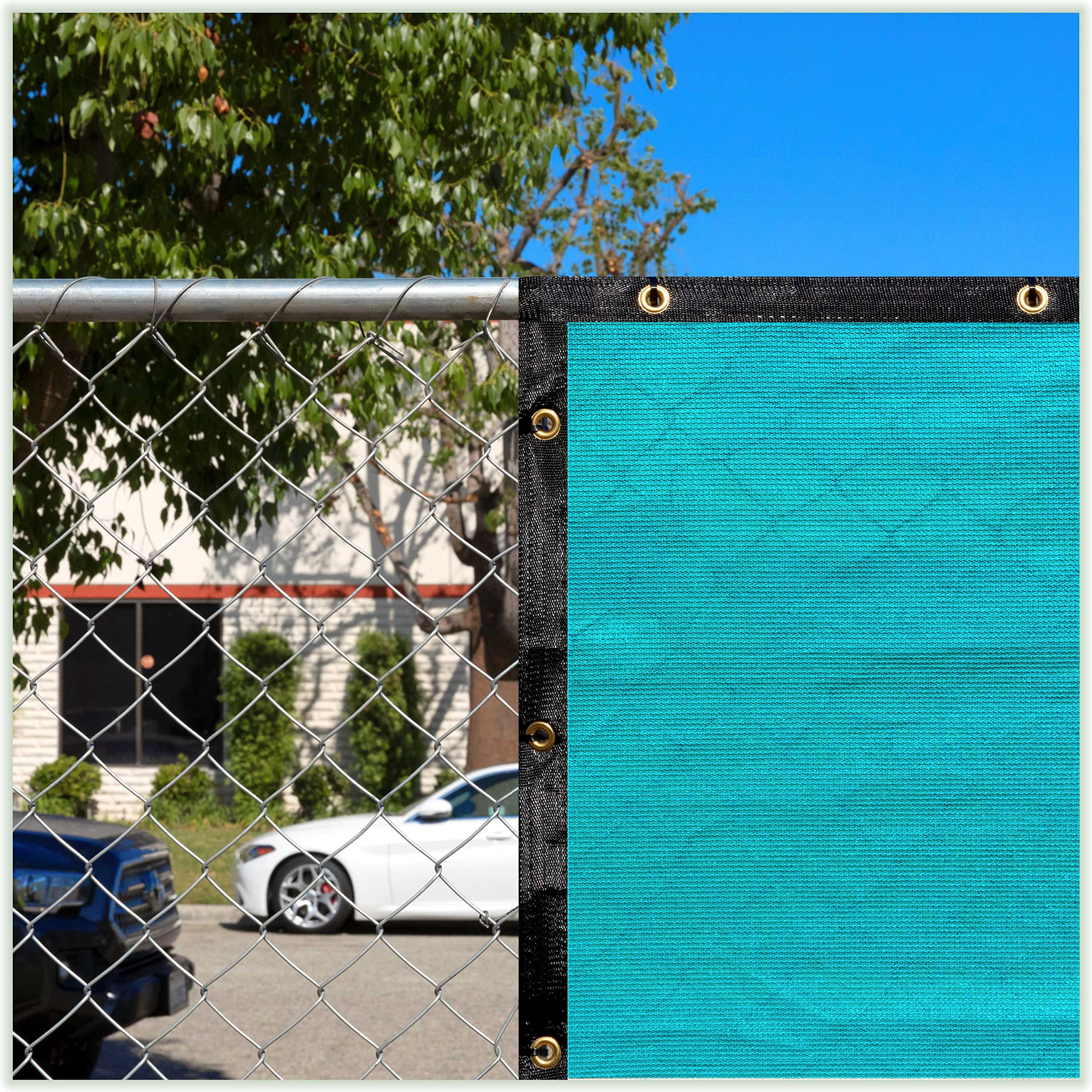 ColourTree 10' x 24' Turquoise Custom Size Shade Cloth with Grommets - 90% UV Blocking, Heavy-Duty Mesh Fabric Tarp for Dog Kennel Cover, Fence Privacy Screen, Greenhouse, Chicken Coop & Pet Playpen | Perfect for Outdoor Shade, Garden Protection & Backyard Privacy