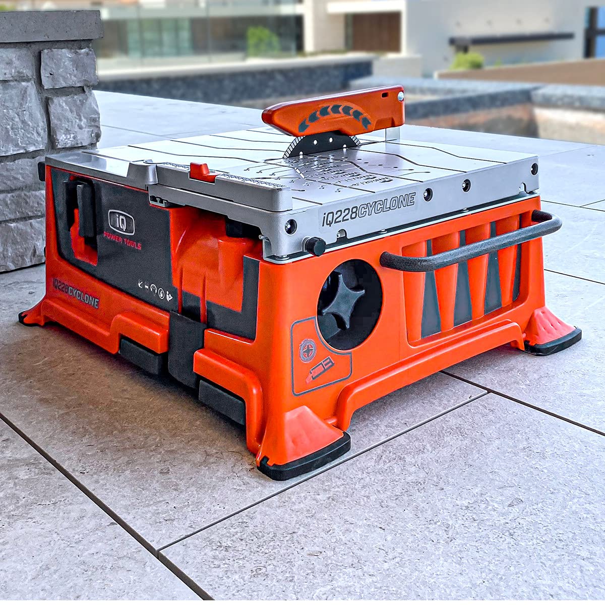 IQ Power Tools CYCLONE 7 Inch Dustless Dry Cut Bench Top Tile Saw with Diamond Blade - IQ228 for DIY Home Renovation, Bathroom Remodeling & Flooring Projects