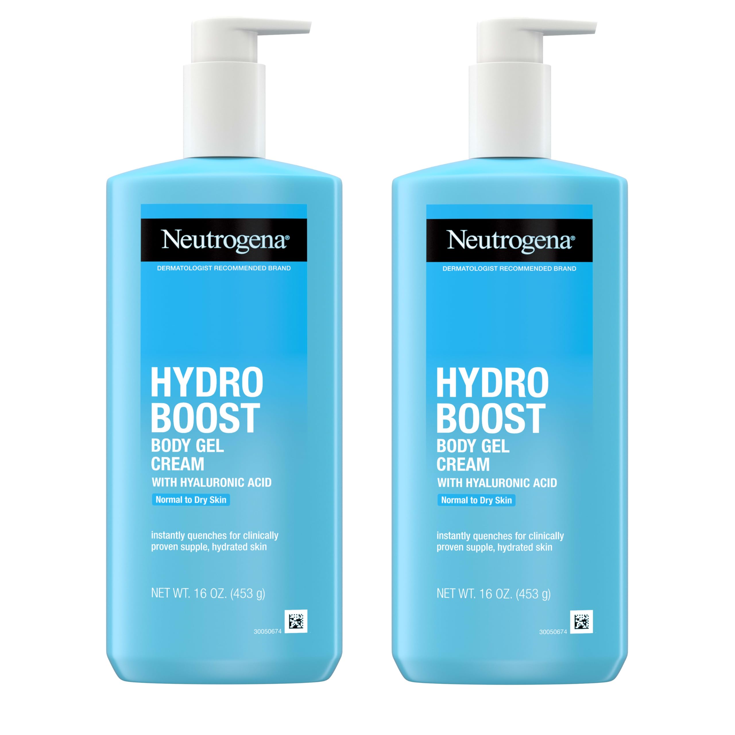 Neutrogena Hydro Boost Body Gel Cream - Hydrating Hyaluronic Acid Lotion for Normal to Dry Skin | Lightweight Moisturizer 16 oz (2 Pack) | Perfect for Daily Hydration & Post-Shower Skincare Routine