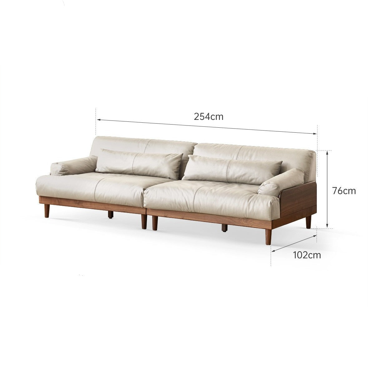 Premium Black Walnut & Oak Solid Wood Leather Recliner Sofa - Luxurious Comfort for Living Room, Lounge & Home Theater