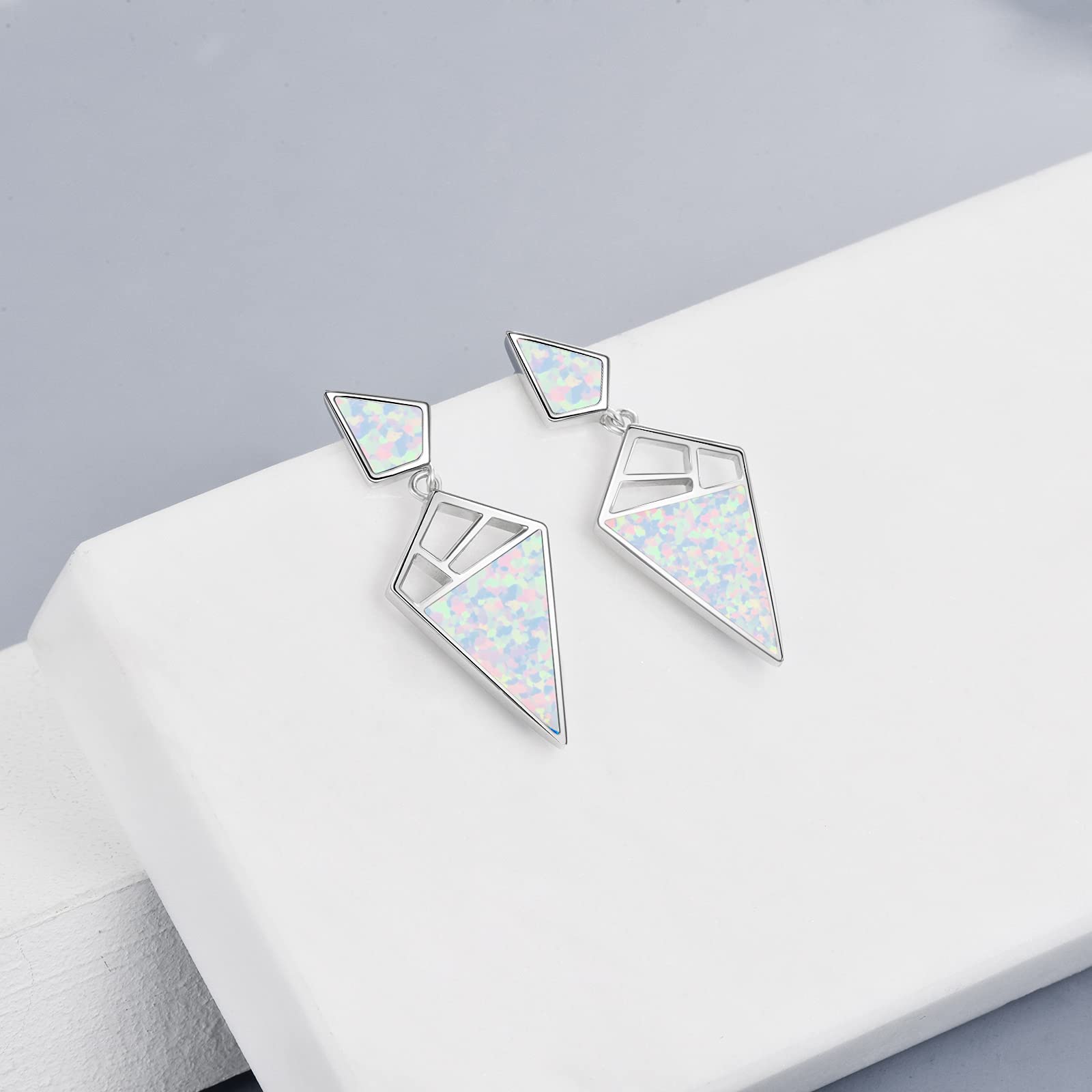 YFN Opal Earrings Sterling Silver Stud Drop Dangle Earrings for Women - Elegant Jewelry Gift for Birthday, Anniversary & Special Occasions - Perfect for Parties, Weddings & Everyday Wear