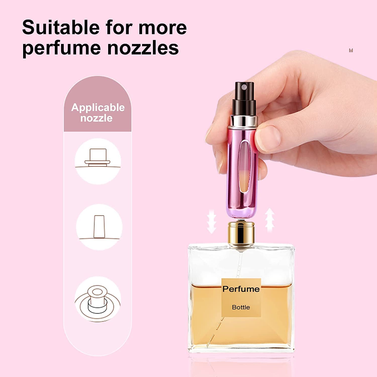 ZSIGNS 5ml Refillable Perfume Atomizer Bottle - Portable Mini Travel Spray Bottle Set of 2 for Women & Men - Perfect for Airplane, Gym, Purse & On-the-Go Fragrance Touch Ups