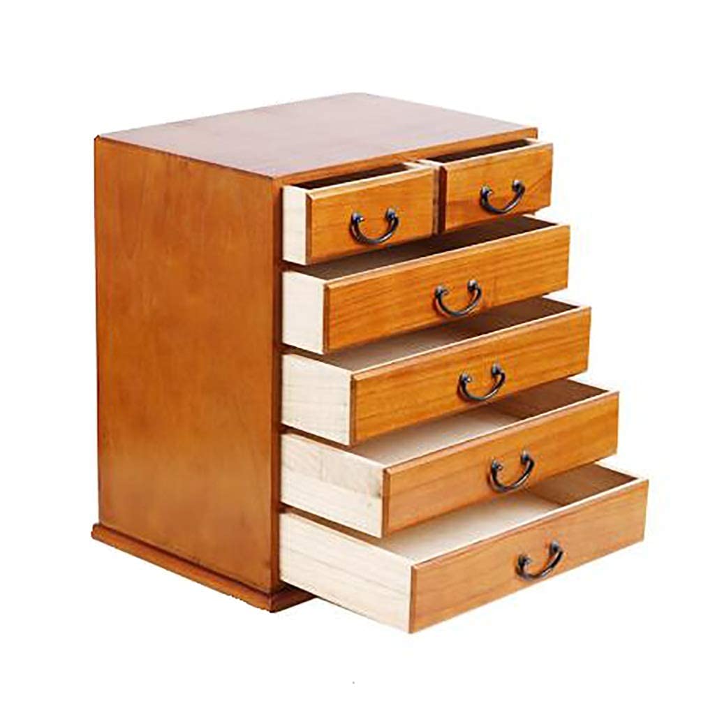 XBSXP 4/5-Layer Solid Wood Desktop Storage Drawer Organizer - A4 File Document Organizer Box (37.5x25.5x40cm) - Perfect for Office, Home & Study Organization