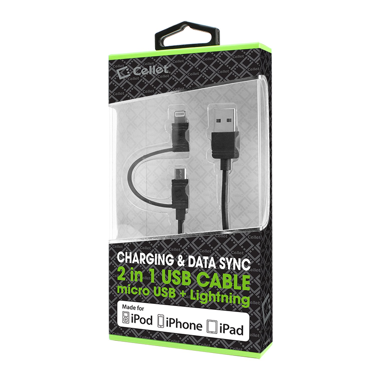 Apple Certified Lightning Cable - Cellet iPhone Charger Cord for iPhone 14/13/12/11/SE/XS & iPad Pro/Air/Mini - Fast Charging & Data Sync - Perfect for Home, Office & Travel (Black)
