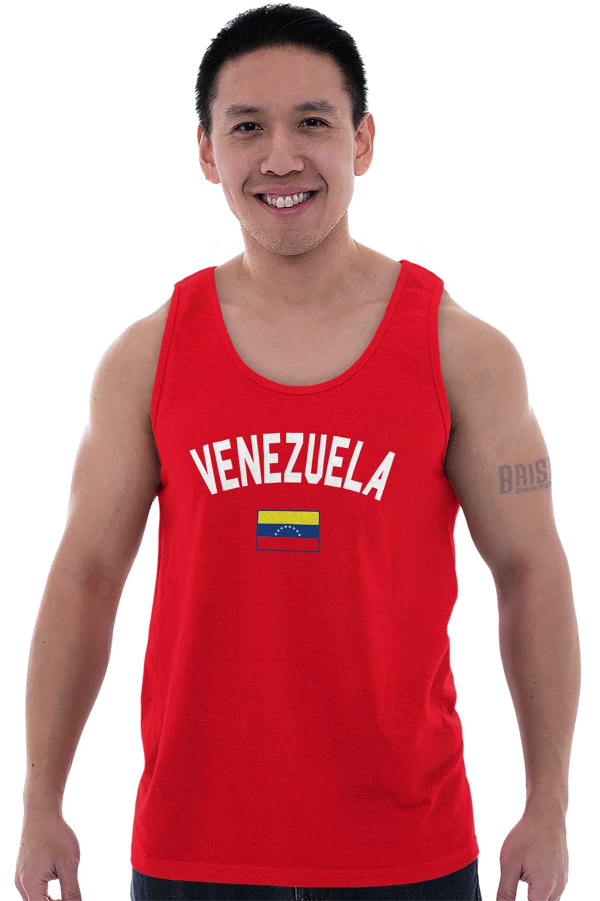 Brisco Brands Venezuela Flag Soccer Fan Tank Top T-Shirt for Men & Women - Perfect for World Cup, National Pride & Sports Events