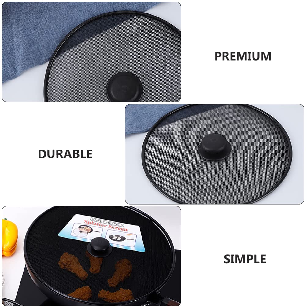 Hemoton 2-Pack Explosion-Proof Pot Lid - Oil Splatter Guard for Frying Pans & Cooking Pots - BPA-Free Kitchen Splatter Screen - Perfect for Sauteing, Frying & Deep Frying - Ideal for Home Chefs & Restaurant Use