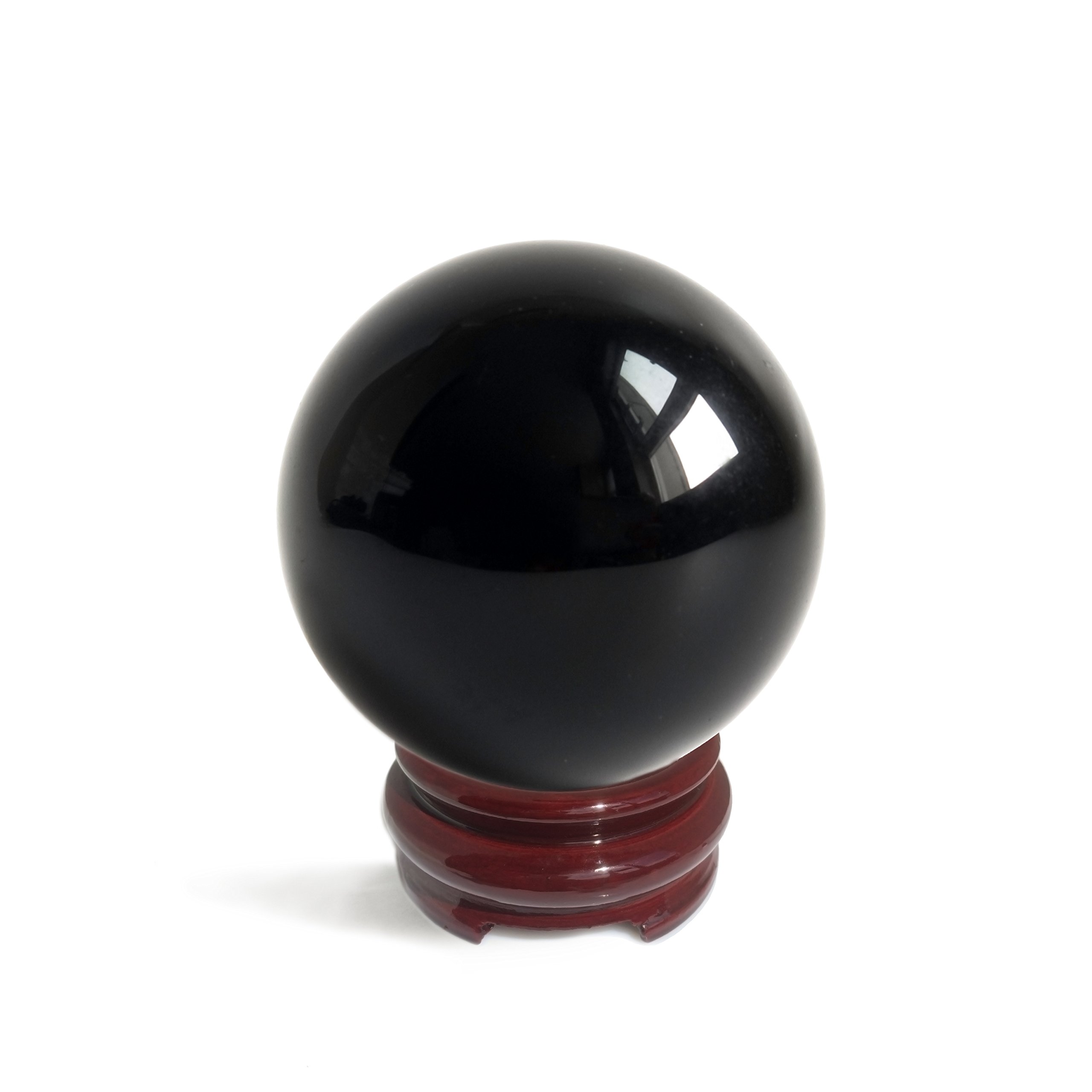 Black Obsidian Crystal Ball for Meditation, Divination & Feng Shui – Energy Healing Sphere for Spiritual Growth, Chakra Balancing & Home Decor – Perfect for Yoga Studios, Altars & Gift Giving
