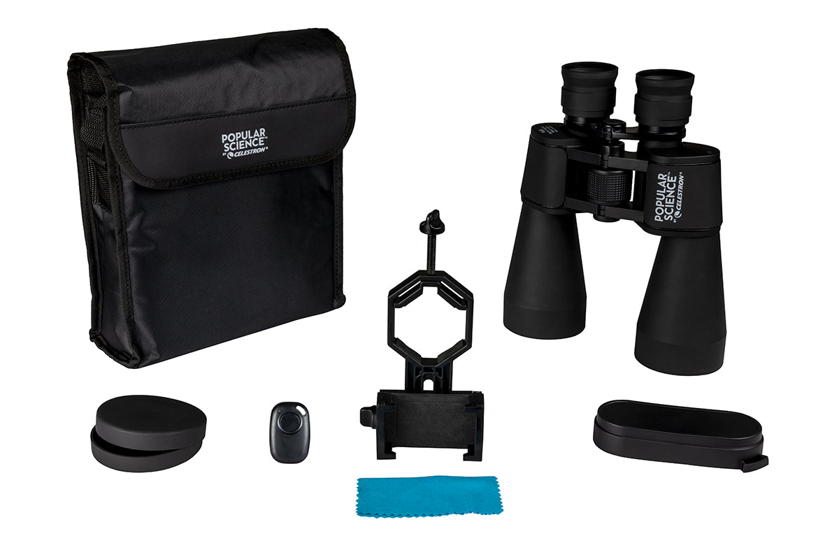 Celestron SkyMaster 9x60mm Porro Binoculars with Smartphone Adapter & Bluetooth Remote - High Power Astronomy Binoculars for Stargazing, Bird Watching, and Outdoor Adventures