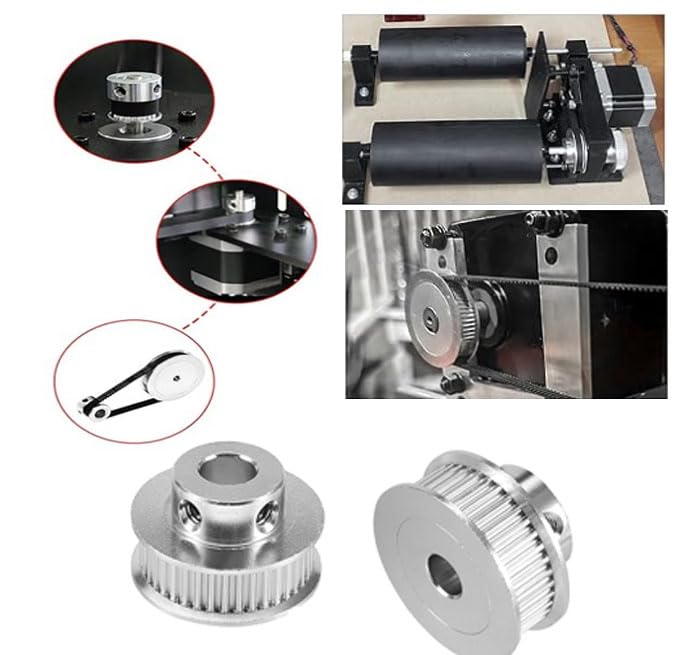 High Precision GT2 Timing Belt Pulley 40 Teeth 8mm Bore 6mm Width Flange Synchronous Wheel - Compatible with 3D Printers, CNC Machines & Robotics (Pack of 2) - Perfect for DIY Projects, Repairs & Motion Control Systems