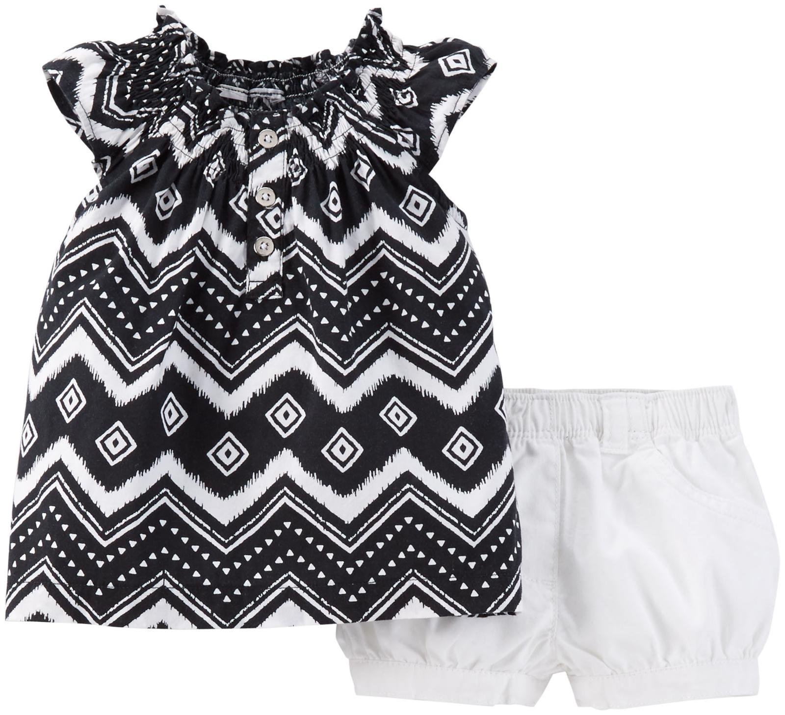 Carters Baby Girls Woven Outfit Set - Soft Cotton 2-Piece Romper & Headband - Perfect for Newborn Photos, Family Outings & Special Occasions