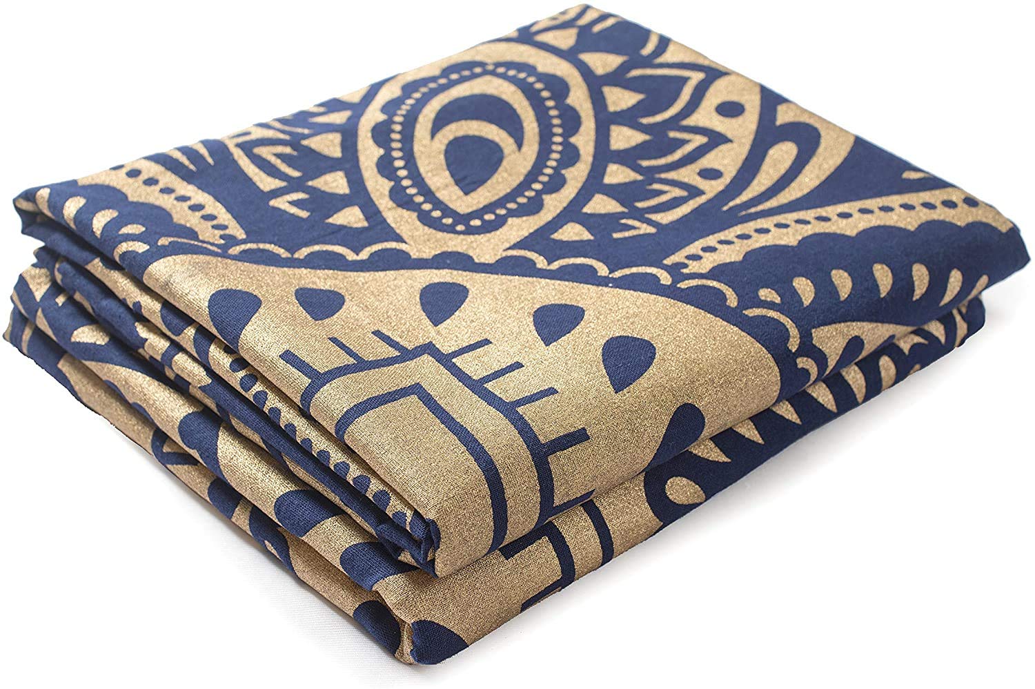 Indian Mandala Cotton Window Curtains - Boho Door Drapes, Meditation Room Tapestry & Wall Hanging Decor for Living Room, Bedroom, Kitchen - Psychedelic Window Treatments & Room Divider for Yoga Spaces & Bohemian Home Decor