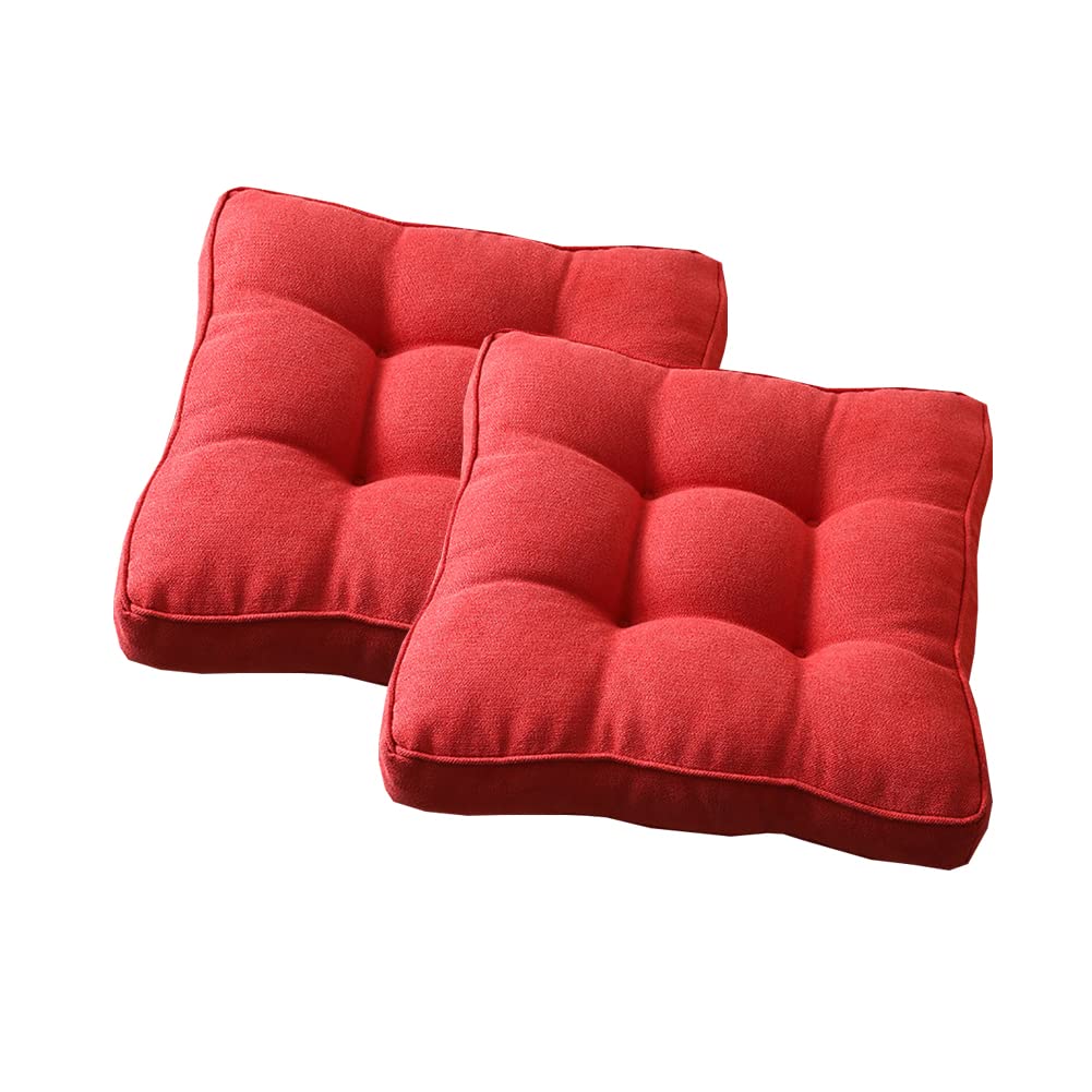 2 Pack LINGXIYA Seat Cushions with Ties - 40/45/50cm Thick Cotton-Polyester Chair Pads (10cm Thickness) - Soft & Breathable for Office, Dining, Car Seats - Perfect for Home, Work & Travel Comfort