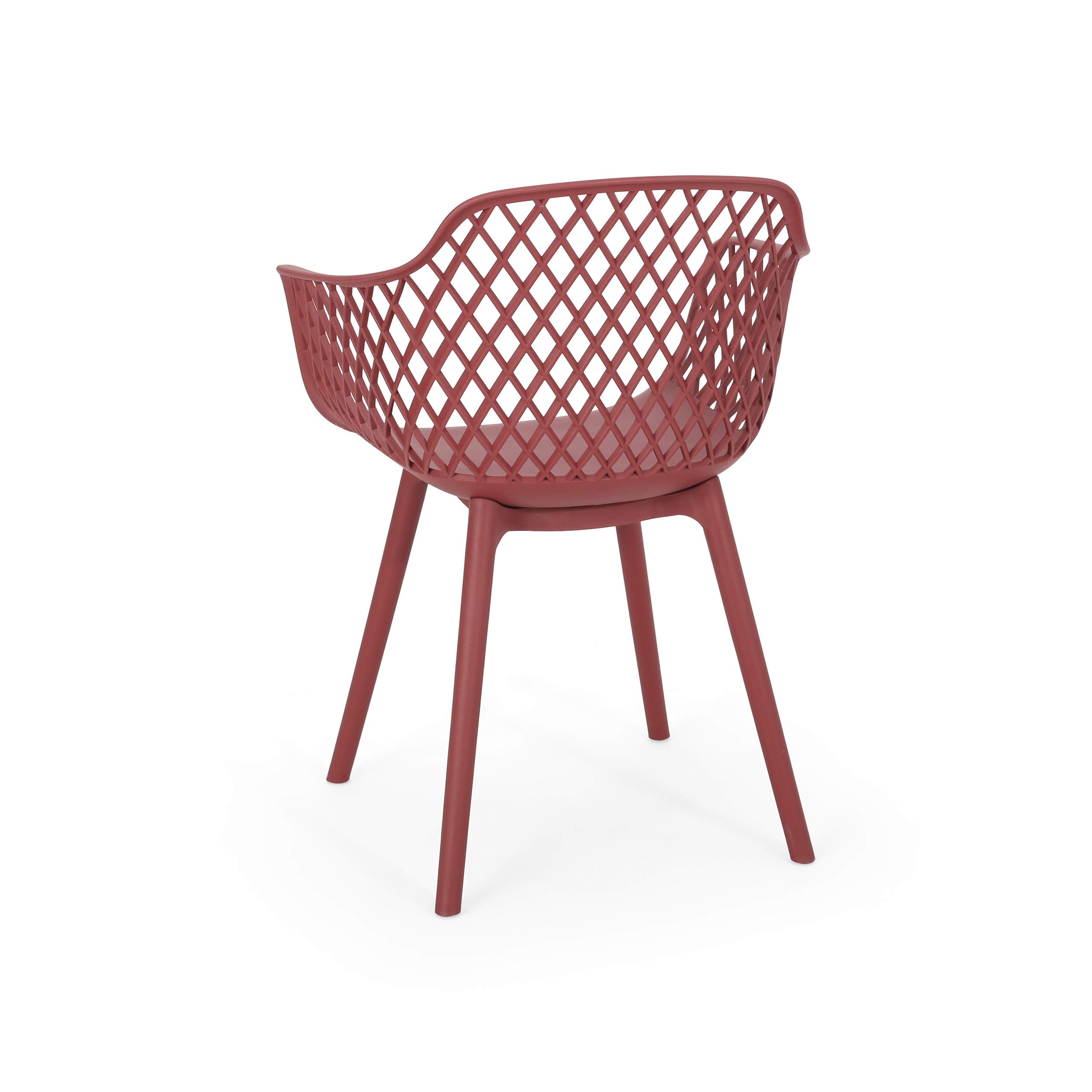 Christopher Knight Home Delia Outdoor Dining Chair Set of 2 - Weather-Resistant Red Patio Chairs for Backyard, Garden & Poolside Dining