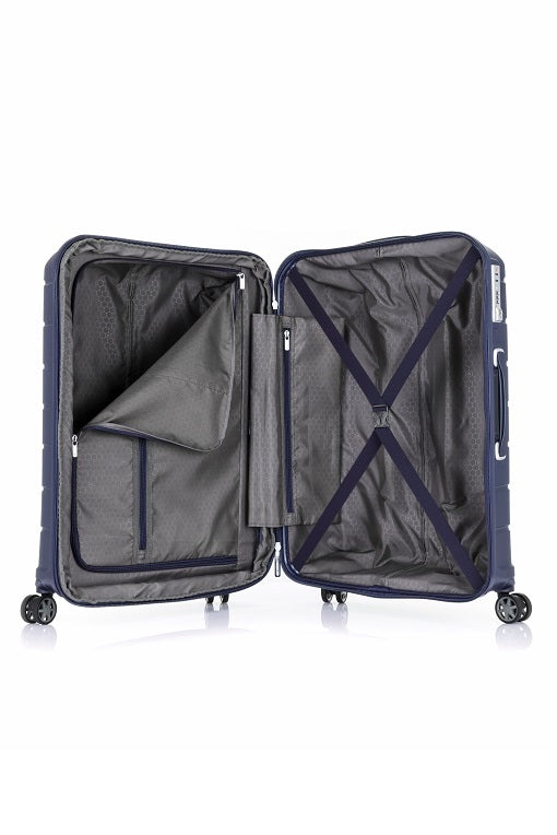 Samsonite Oc2lite 75cm Large 4 Wheel Hard Shell Suitcase - Lightweight Spinner Luggage with TSA Lock, Navy Blue - Perfect for Business Travel & International Vacations