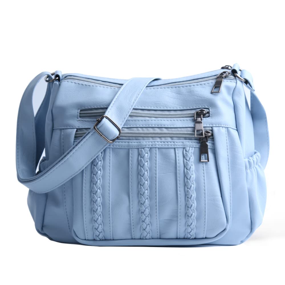 ELDA Women's Crossbody Purse - Soft PU Leather Shoulder Bag with Multiple Pockets | Stylish Handbag for Work, Travel & Everyday Use