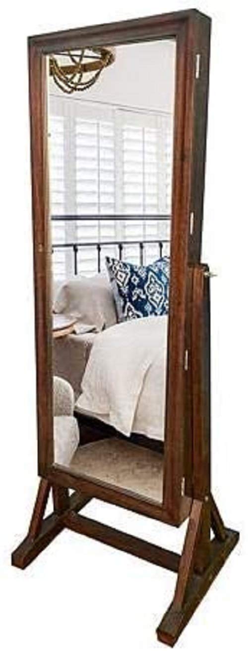 Hives & Honey Cheval Armoire Jewelry Mirror in Dark Walnut - Perfect for Bedroom, Closet & Dressing Room Organization