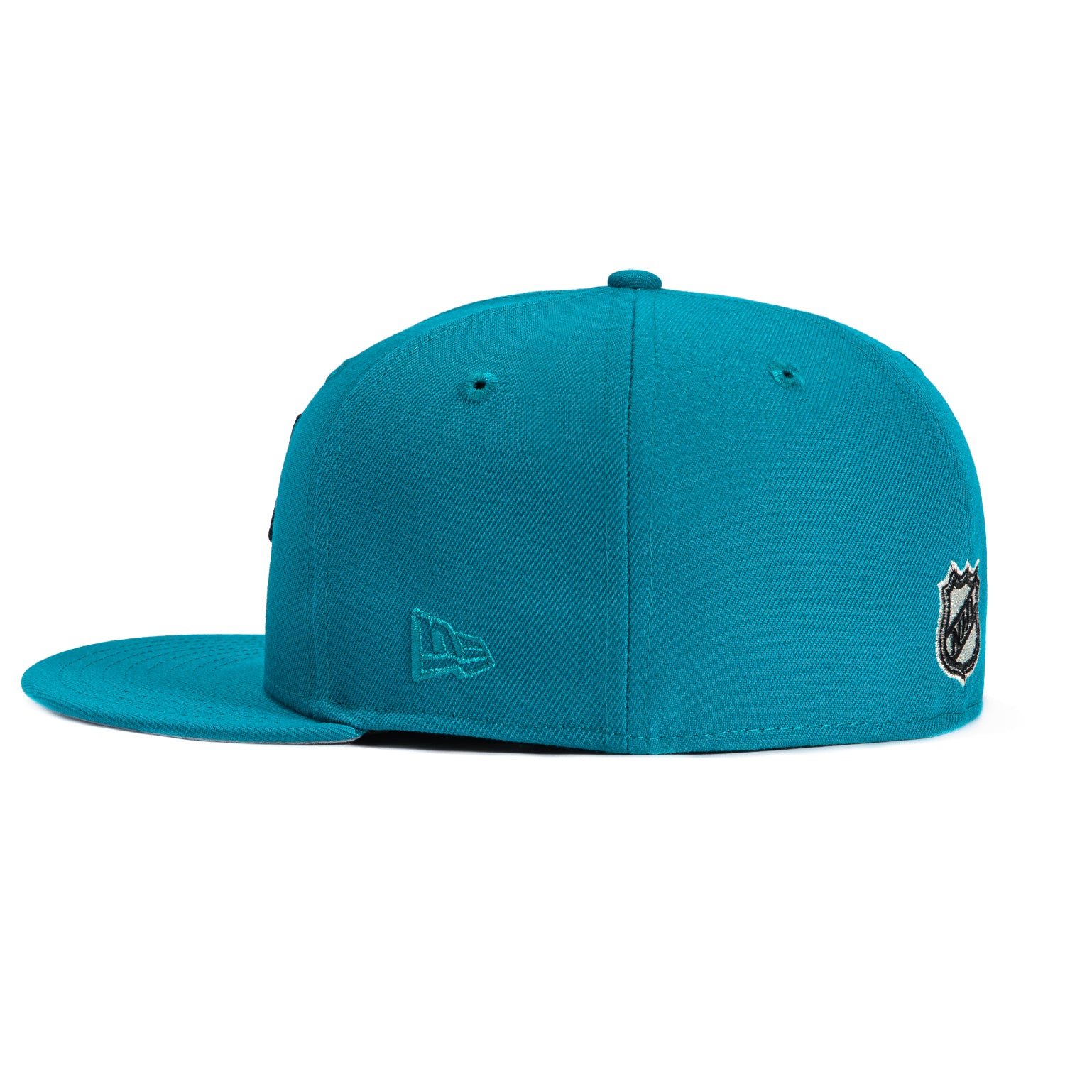 New Era 59Fifty San Jose Sharks 1991 Vintage Logo Patch Snapback Hat - Teal NHL Hockey Fan Cap for Men & Women - Perfect for Games, Collecting & Streetwear Fashion