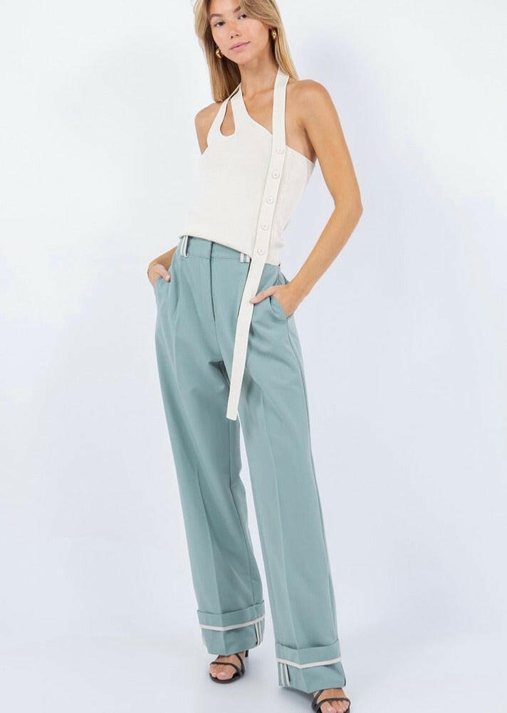 Stylish Asymmetrical Beige Tank Top with Side Button Detail - Perfect for Casual Outings, Summer Fashion & Layering