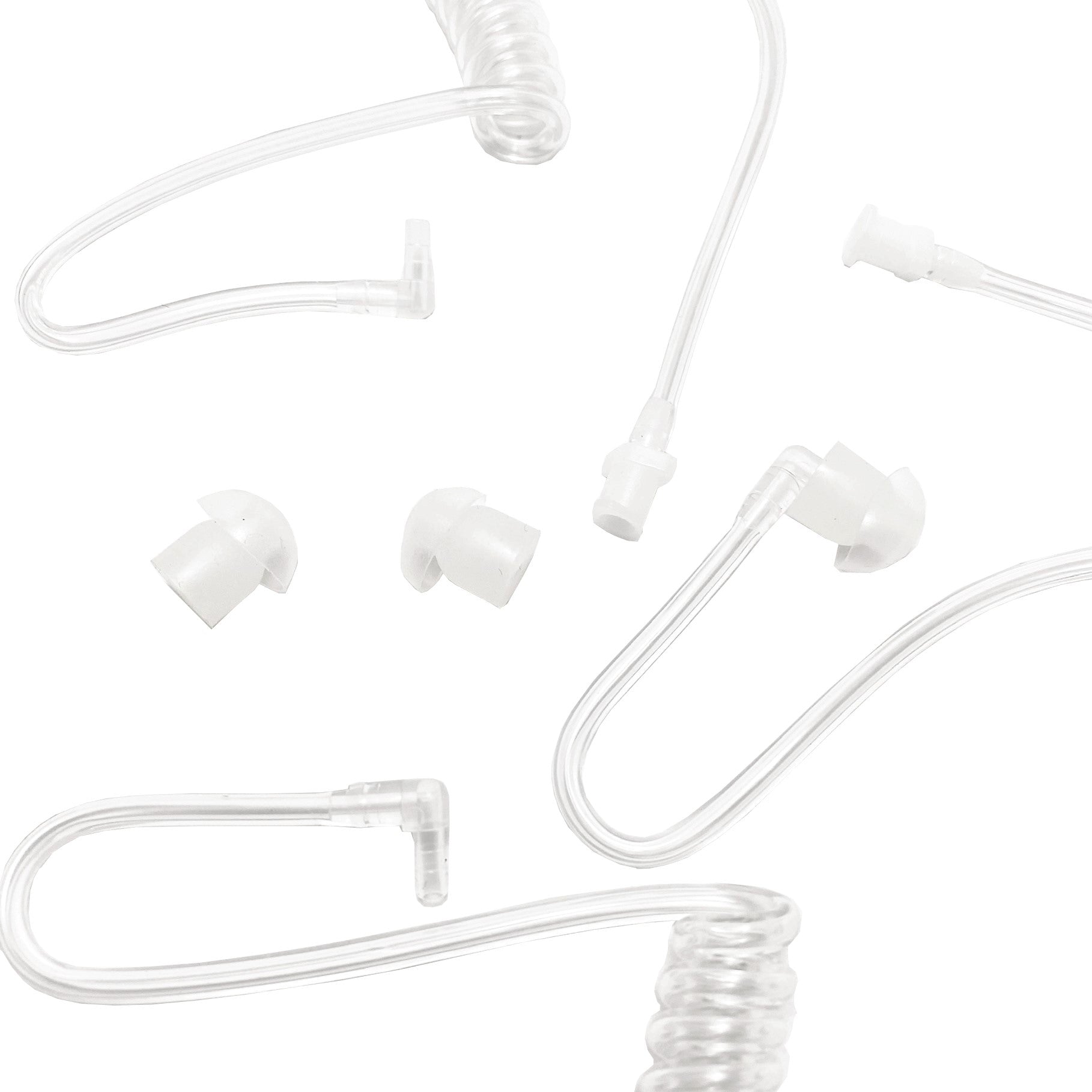 Clear Silicone Mushroom Ear Tips for Two-Way Radios & Walkie Talkies - Noise Isolating Earbuds with Acoustic Tube - Perfect for Security, Construction & Outdoor Communication