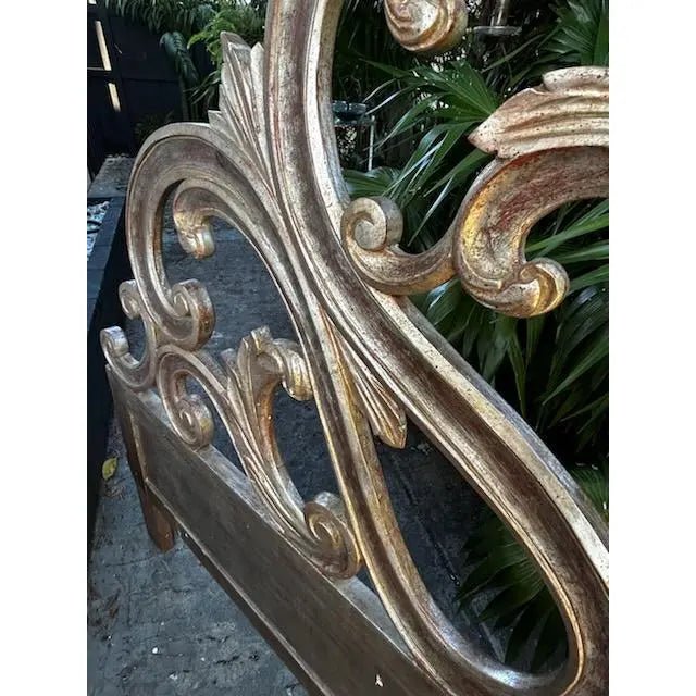Hand Carved Leaf Design Wooden Headboard - Queen Size Bed Frame for Master Bedroom & Guest Room Decor