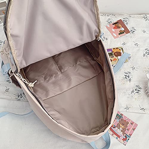 Cute Floral Backpack for Girls - Kawaii School Bag with Pins & Accessories, Pink or Black - Perfect for School, Travel & Everyday Use