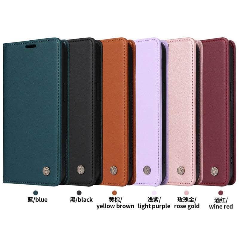 Samsung Galaxy A14 Flip Vegan Leather Case - Premium PU Leather Phone Cover with Card Slots | Slim Protective Case for Everyday Use, Travel & Business