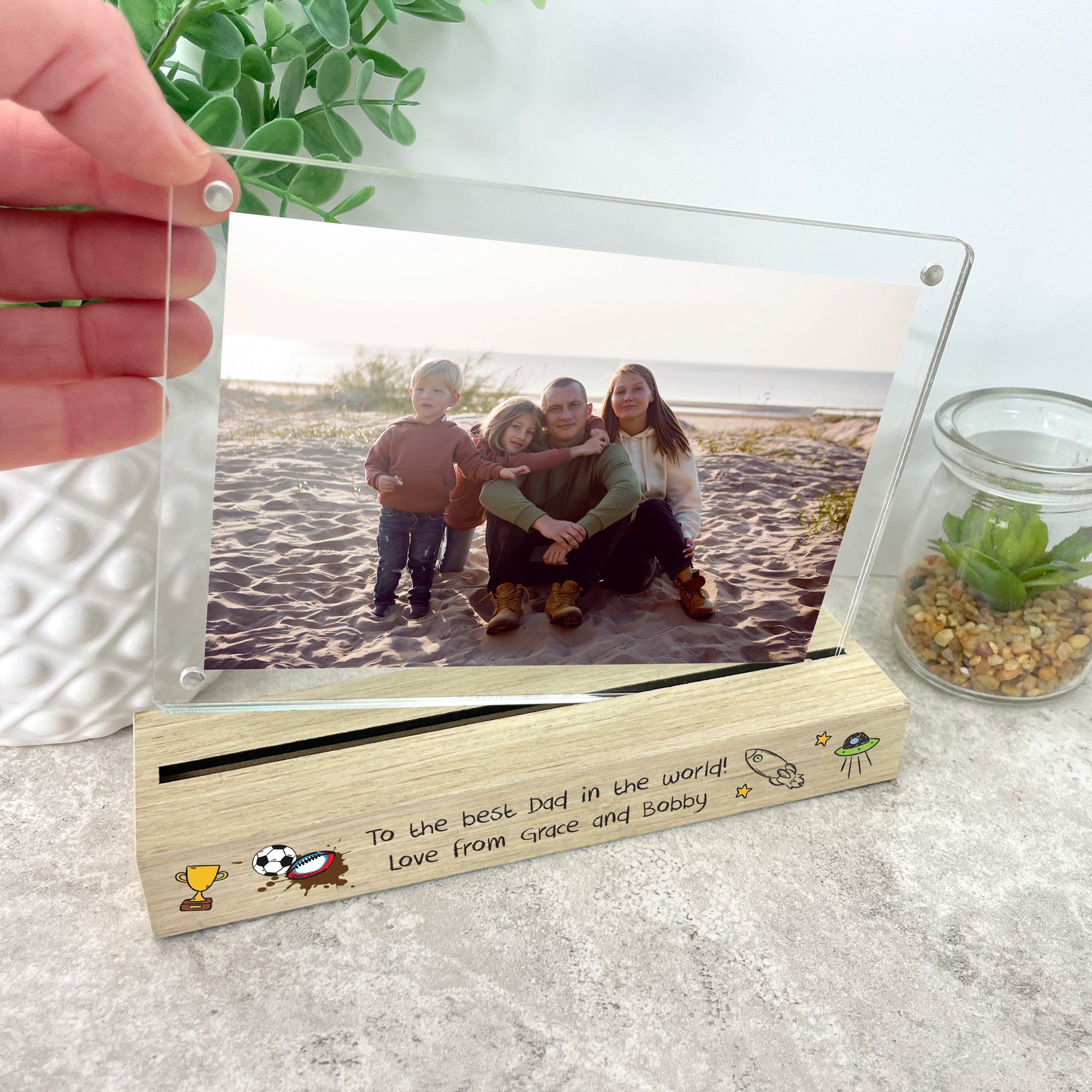 Personalized 'Our Adventures' Wooden Photo Frame 6x4 - Custom Kids & Grandkids Gift for Family Memories - Perfect for Home Decor, Nursery, or Grandparents' Day Present