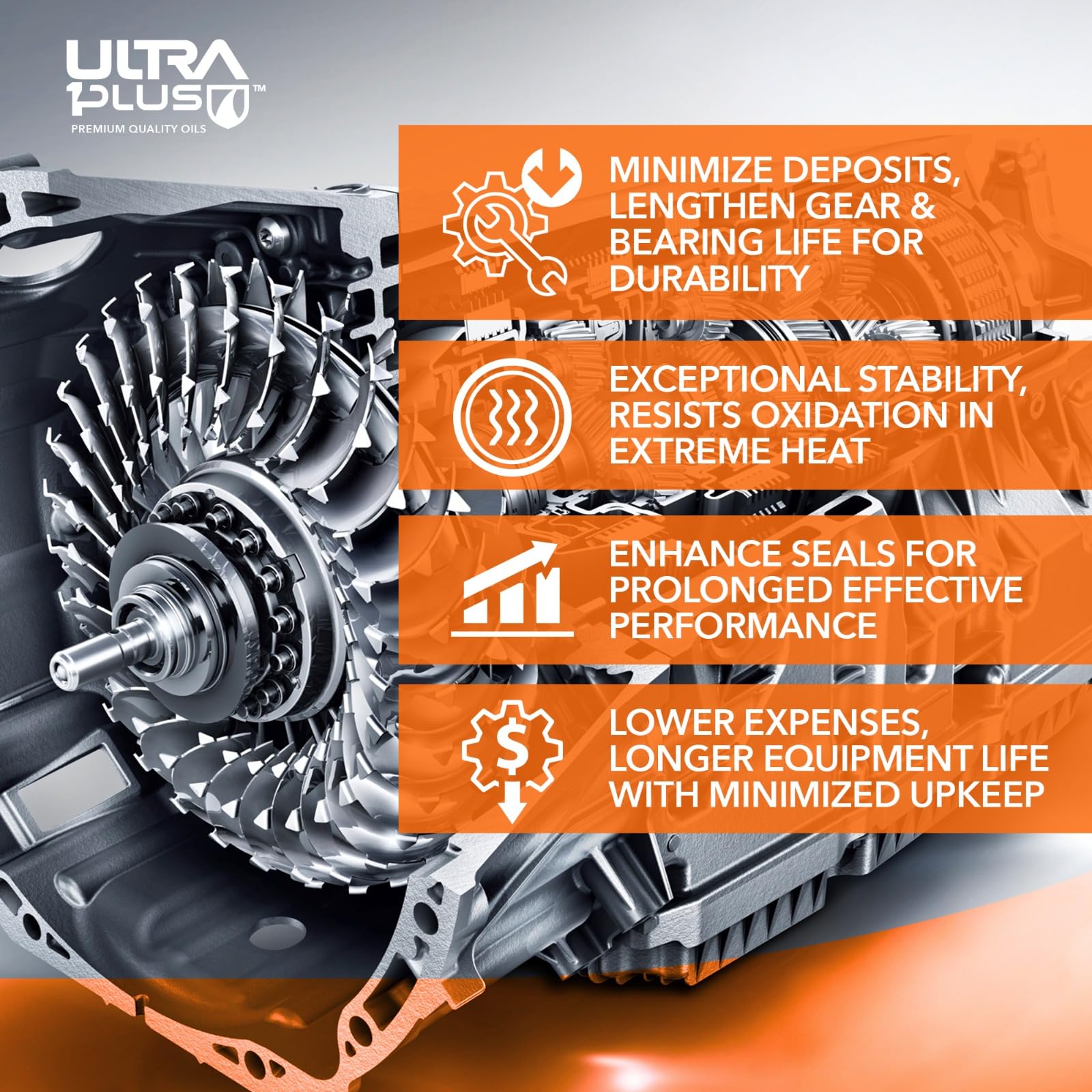 Ultra1Plus SAE 80W-90 Gear Oil API GL-5 - 12 Quart Bottle for Heavy-Duty Trucks, Differentials & Transmissions - High Performance Gear Lubricant for Off-Road, Towing & Commercial Vehicles