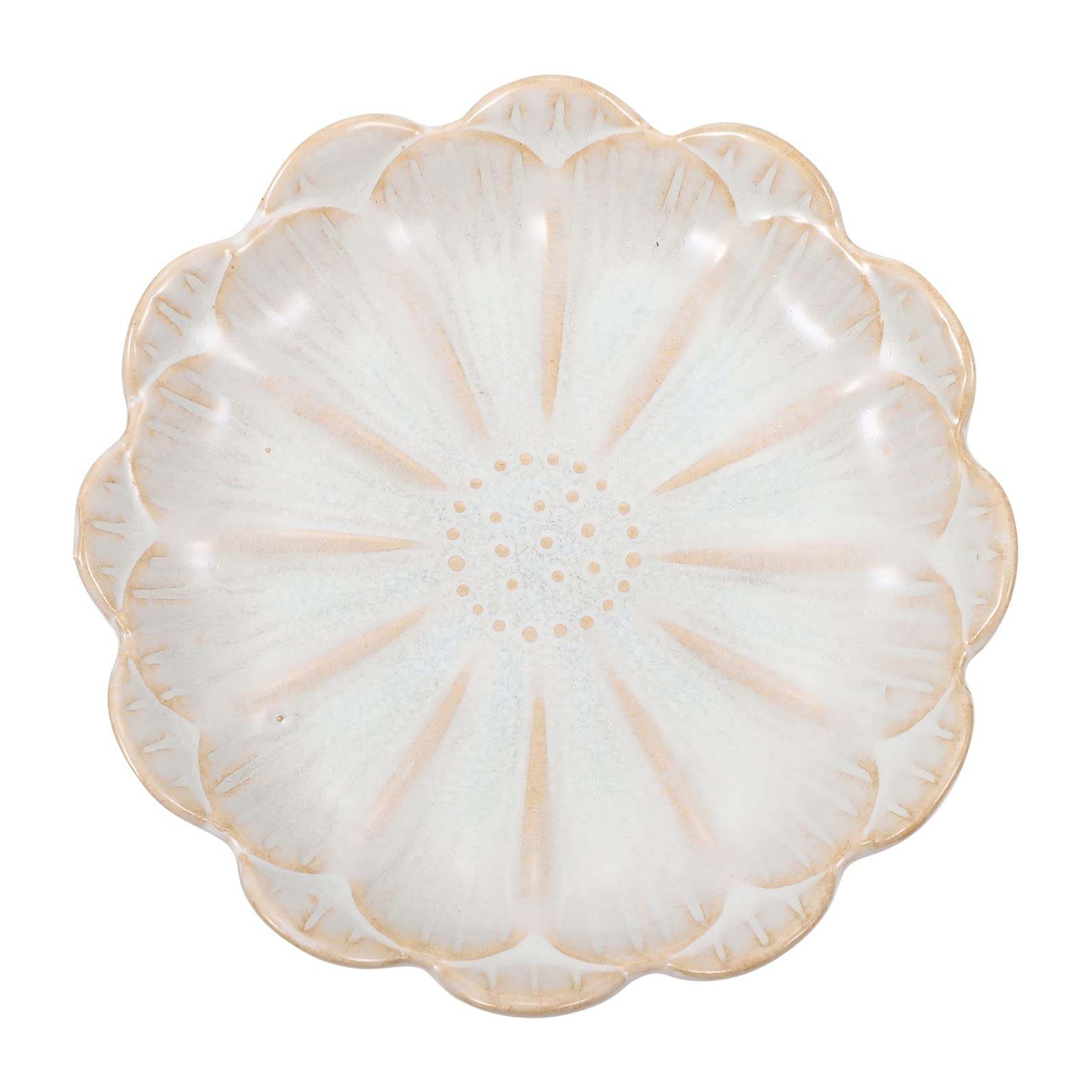 Luxshiny Cute Japanese Ceramic Sauce Dishes - 6-Piece Small Flower Soy Sauce Bowls Set for Appetizers, Snacks, Desserts | Perfect for Kitchen, Dining Table, Sushi Restaurants & Home Decor (White)