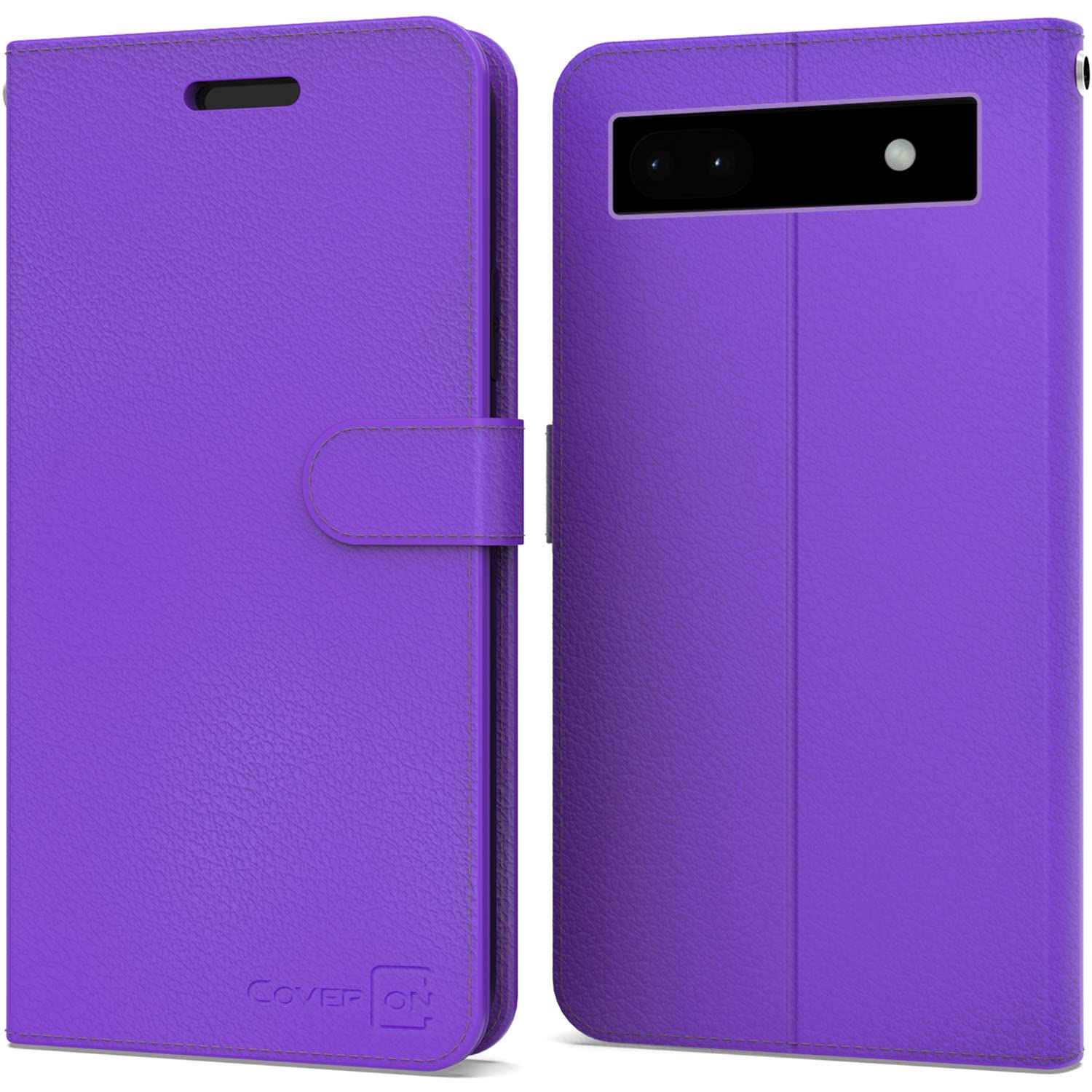 Google Pixel 6a Case with RFID Blocking - Purple PU Leather Wallet Cover for Daily Use