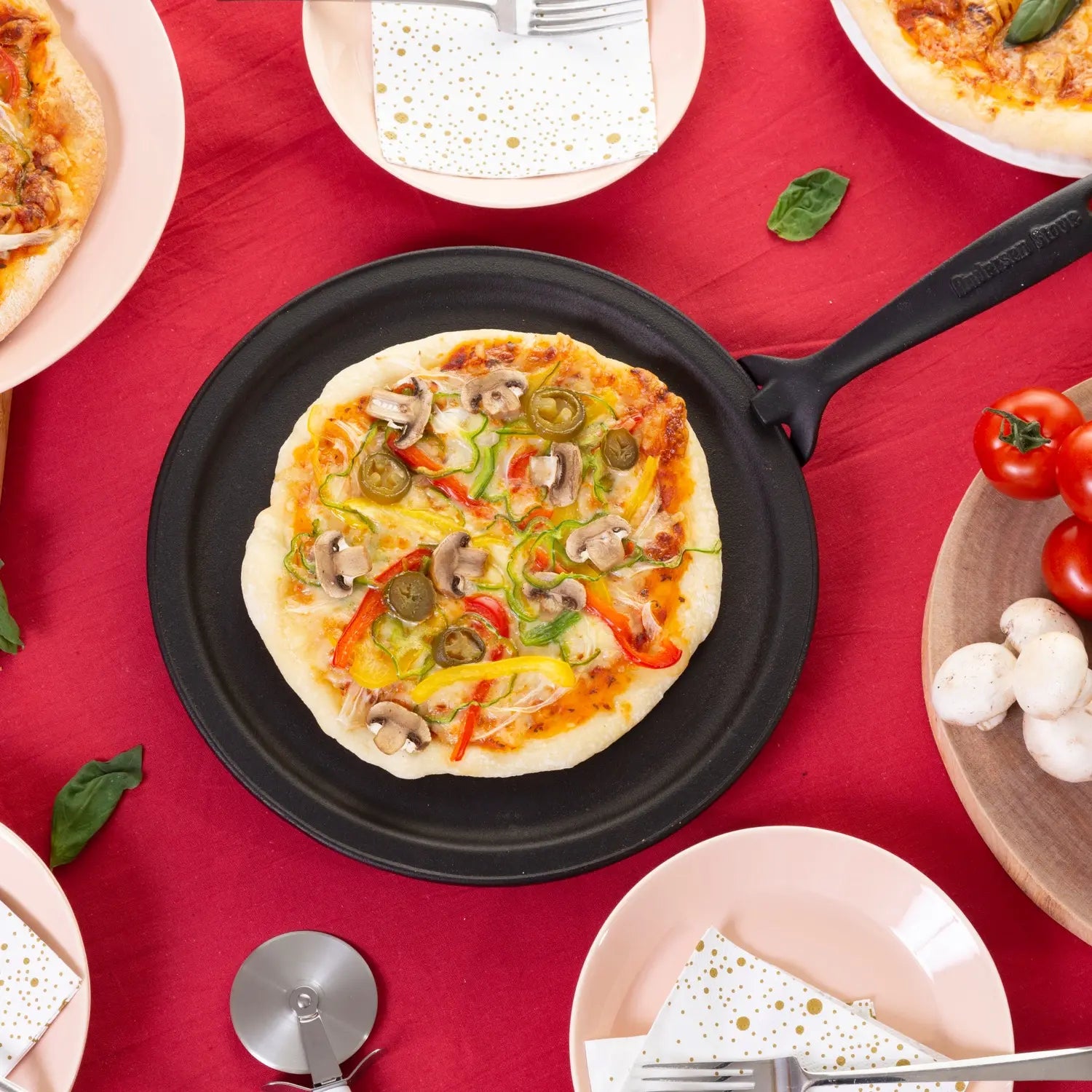Premium Iwachu Induction Cast Iron Pizza Pan – 12 Inch Non-Stick Skillet for Perfect Homemade Pizza, Baking & Roasting – Ideal for Oven, Stovetop & Camping Cooking
