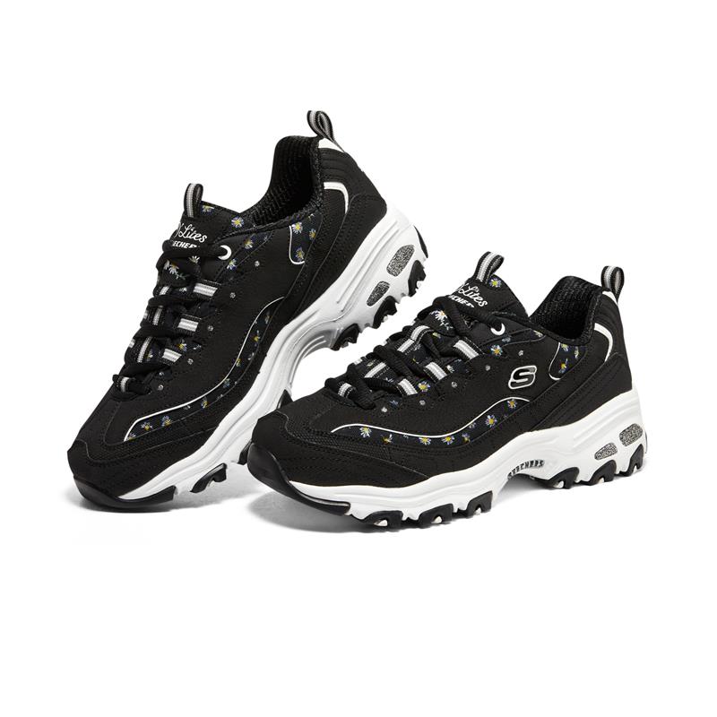 D'LITES 1.0 Women's Fashion Sneakers - Black & White Casual Comfort Shoes for Walking, Running & Everyday Wear | Trendy Athletic Footwear for Women