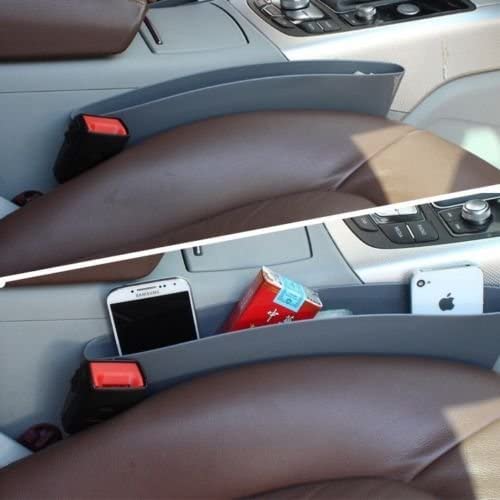2-Pack Black Car Seat Gap Organizer - Universal Phone Holder & Storage Box for Auto Accessories - Perfect for Keys, Wallets & Small Items in Sedans, SUVs & Trucks