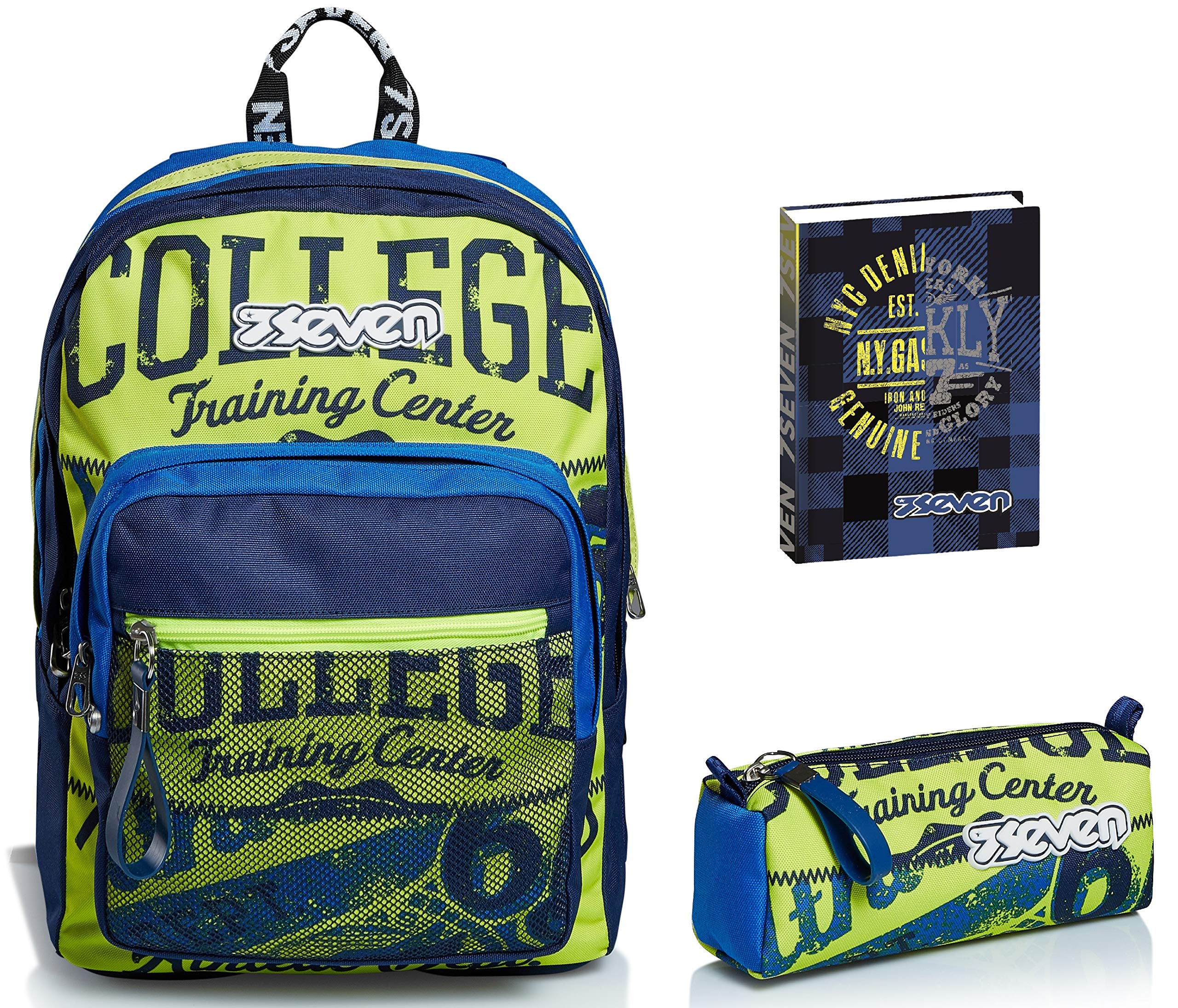 Seven Extra Fit Backpack Set - School Backpack with Pencil Case & Planner for College Students - Perfect for Campus, Travel & Everyday Use