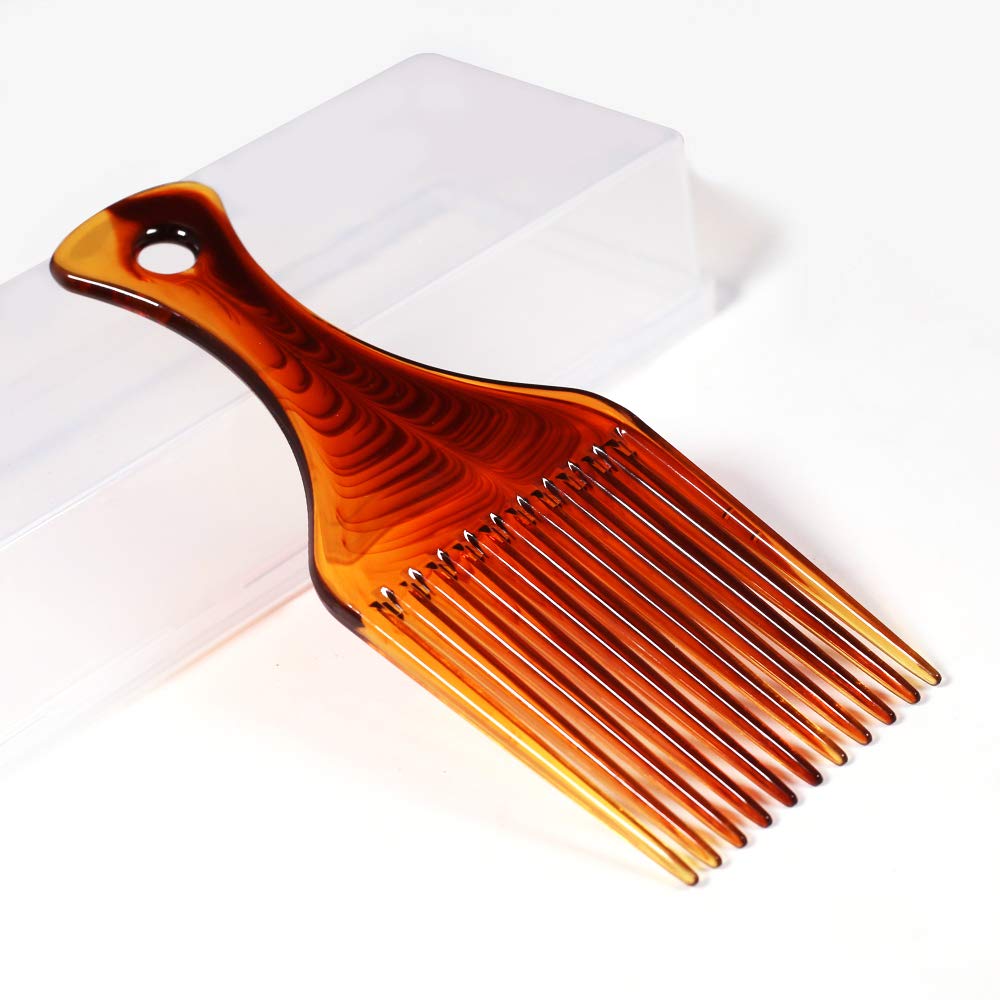 Afro Hair Pick Comb - Styling Hair Brush with Oil Slick Finish for Men & Women | Perfect for Curly, Coily & Natural Hair Styling at Home or Salon