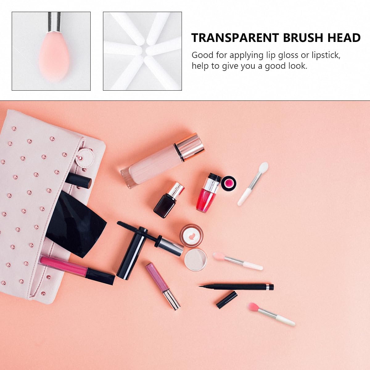 6Pcs Silicone Lip Brush Set - Lip & Eyeshadow Applicator for Lip Oil & Gloss - Perfect for Makeup Kits & Travel