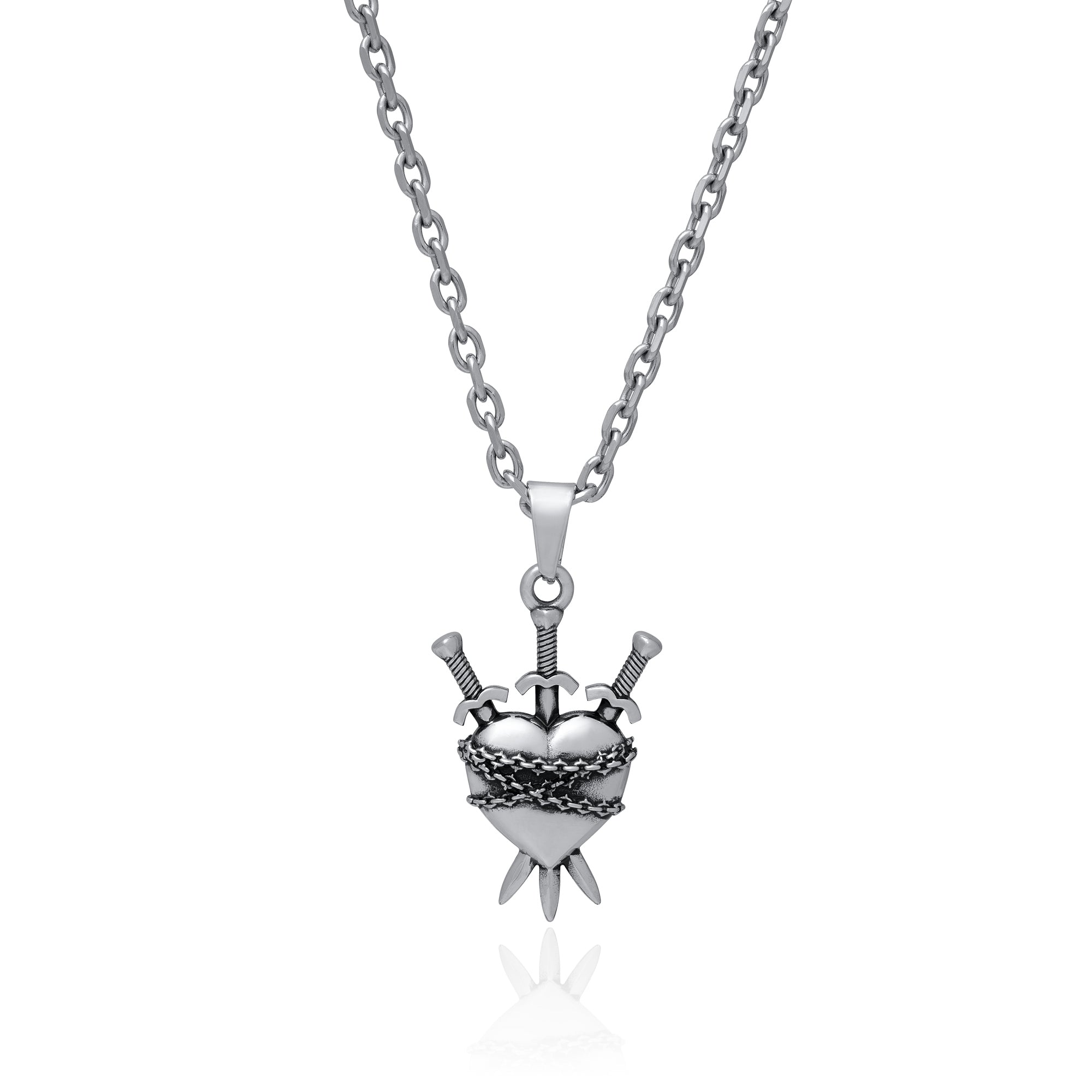 3 of Swords Pendant Necklace - Gothic Tarot Jewelry for Women & Men - Perfect for Wiccan Rituals, Pagan Altars & Dark Aesthetic Fashion