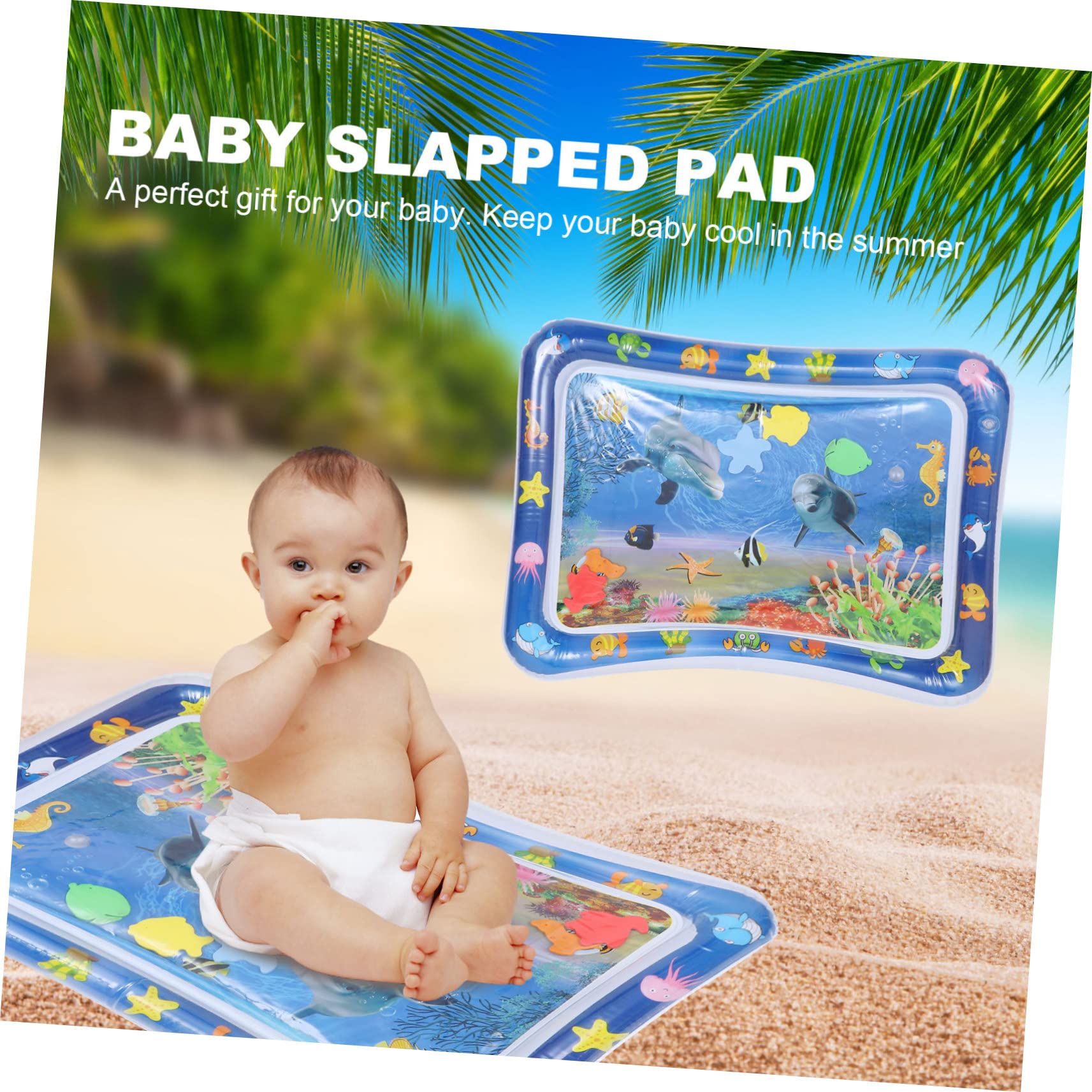 KOMBIUDA Water Cushion Play Mat for Babies - Sensory Water Mat Toy for Toddlers, Blue Plastic Floor Activity Mat - Perfect for Indoor Playtime, Tummy Time & Early Learning Development