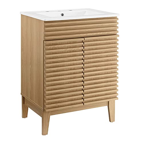 Oak / White Sink