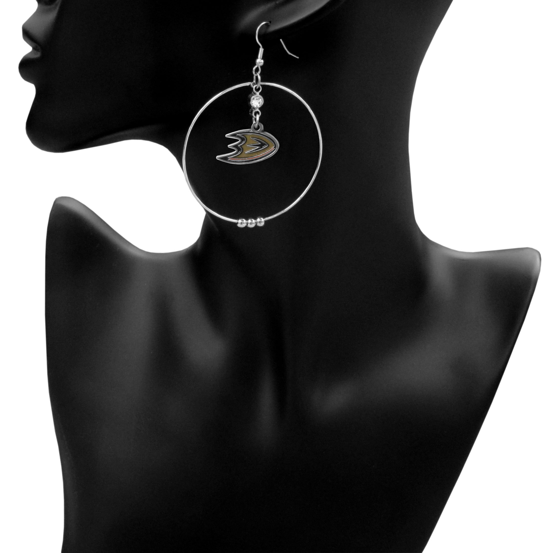 Siskiyou Sports NHL 2 Inch Hoop Earrings for Women - Officially Licensed Hockey Team Jewelry - Perfect for Game Day, Fan Gifts & Sports Fashion Accessories