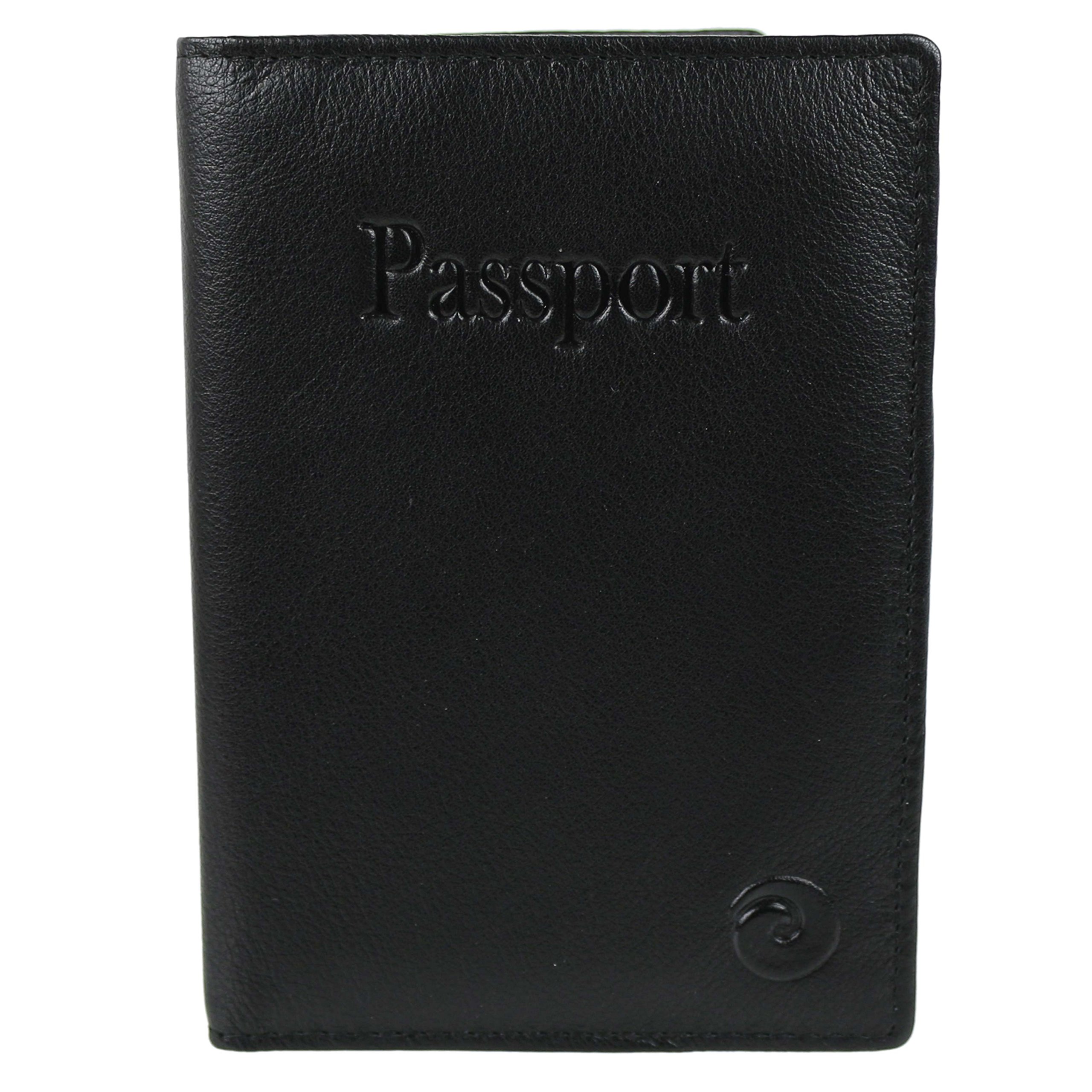 Premium Women's RFID Blocking Leather Passport Holder - Slim Travel Wallet for Passport & Credit Cards - Perfect for International Travel & Business Trips (Black)