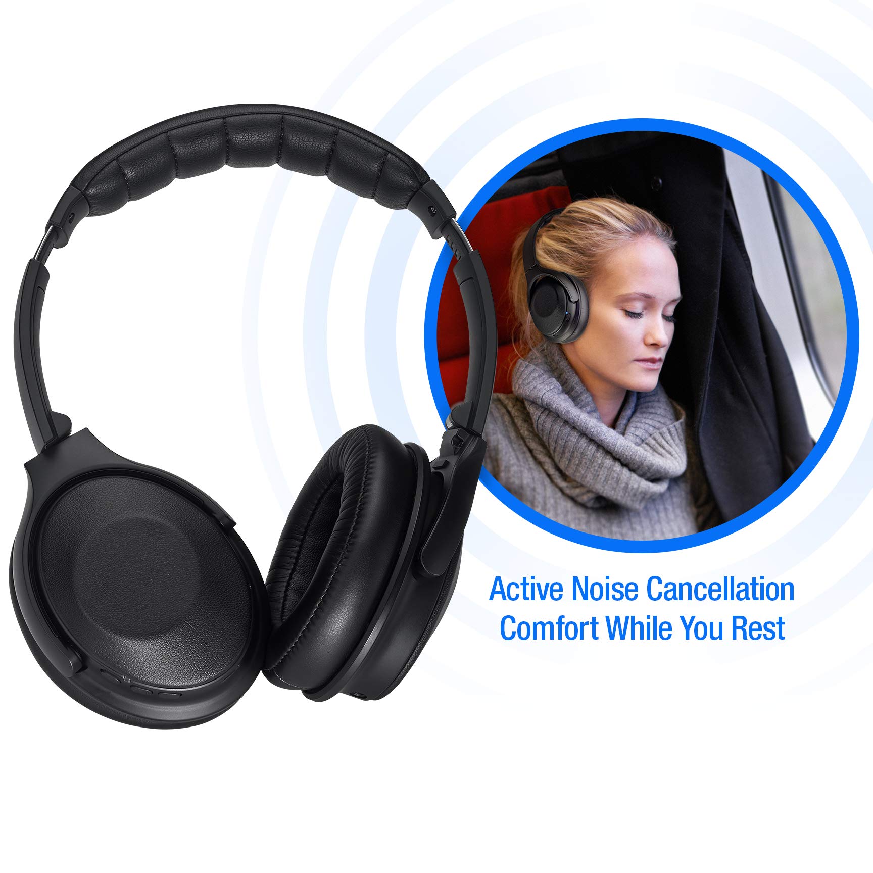 Rosewill Active Noise Cancelling Wireless Bluetooth Headphones - ANC Over Ear Headset with Long Battery Life, Hi-Fi Sound for Travel, Work & Gaming | Perfect for Commuting, Office & Home Entertainment